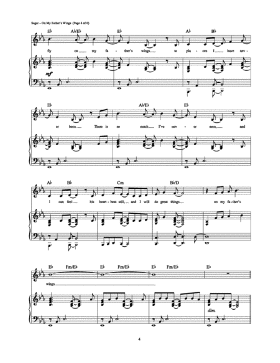 On My Father's Wings Piano, Vocal, Guitar scores gallery preview page 4