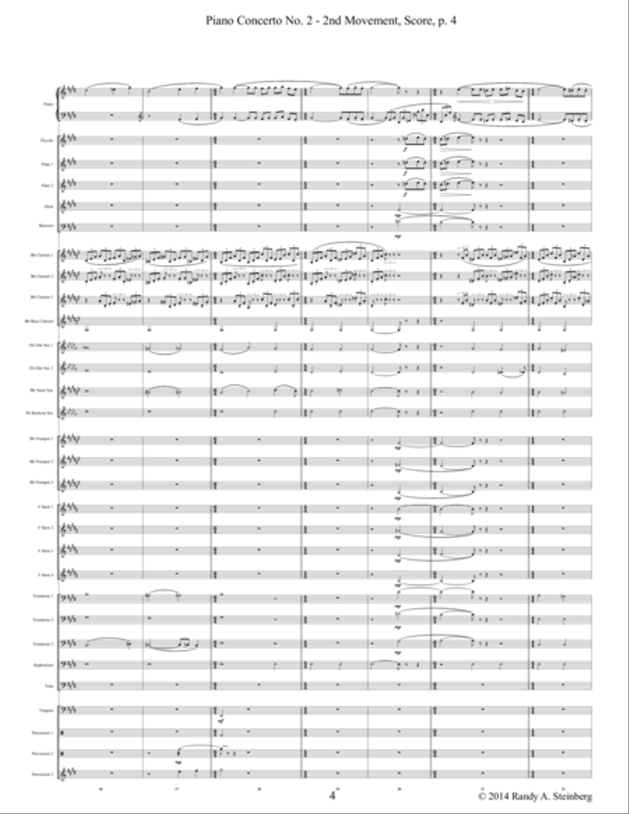 Piano Concerto No. 2 - 2nd Movement Concert Band scores gallery preview page 6