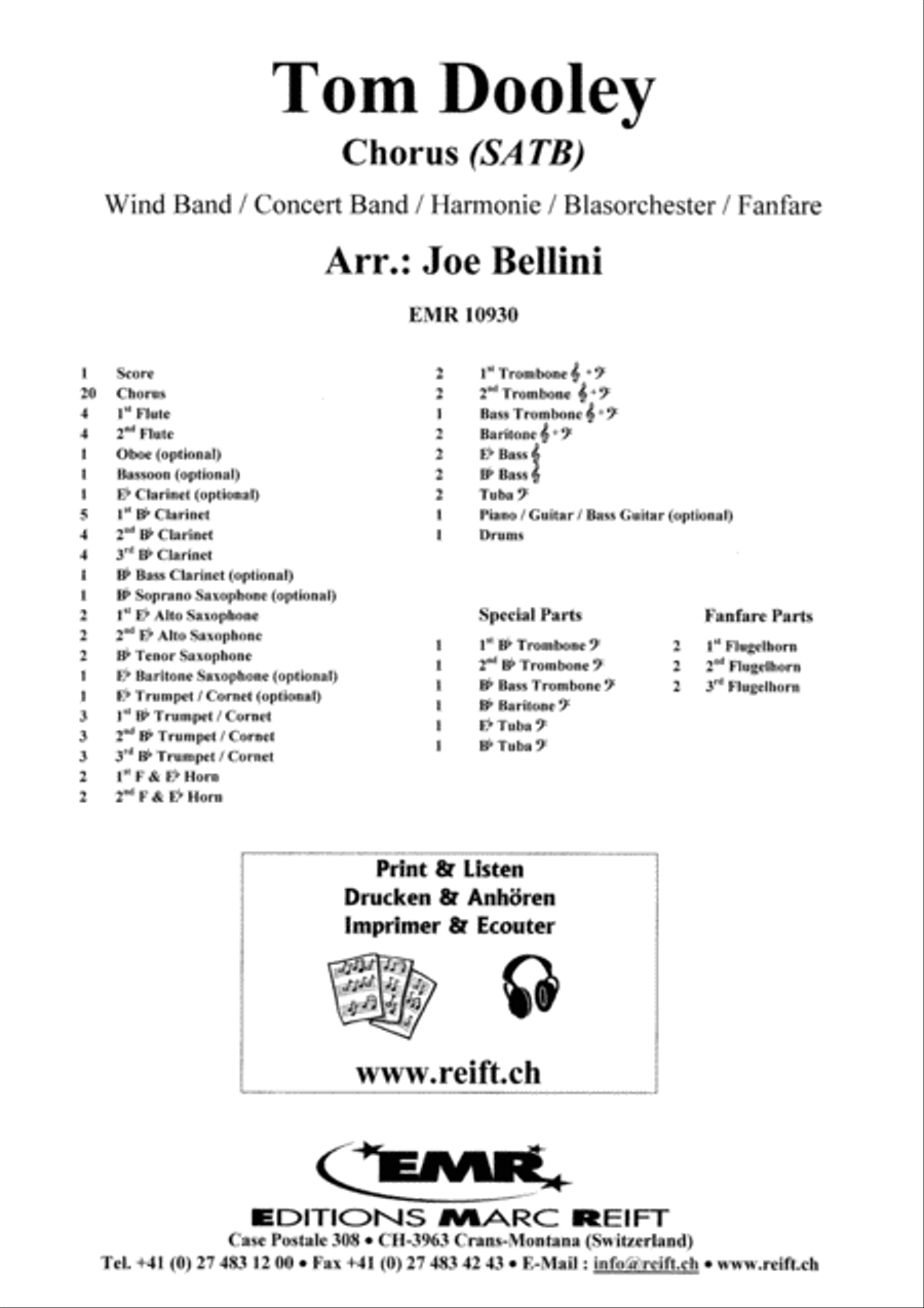 Tom Dooley 4-Part scores gallery preview page 2