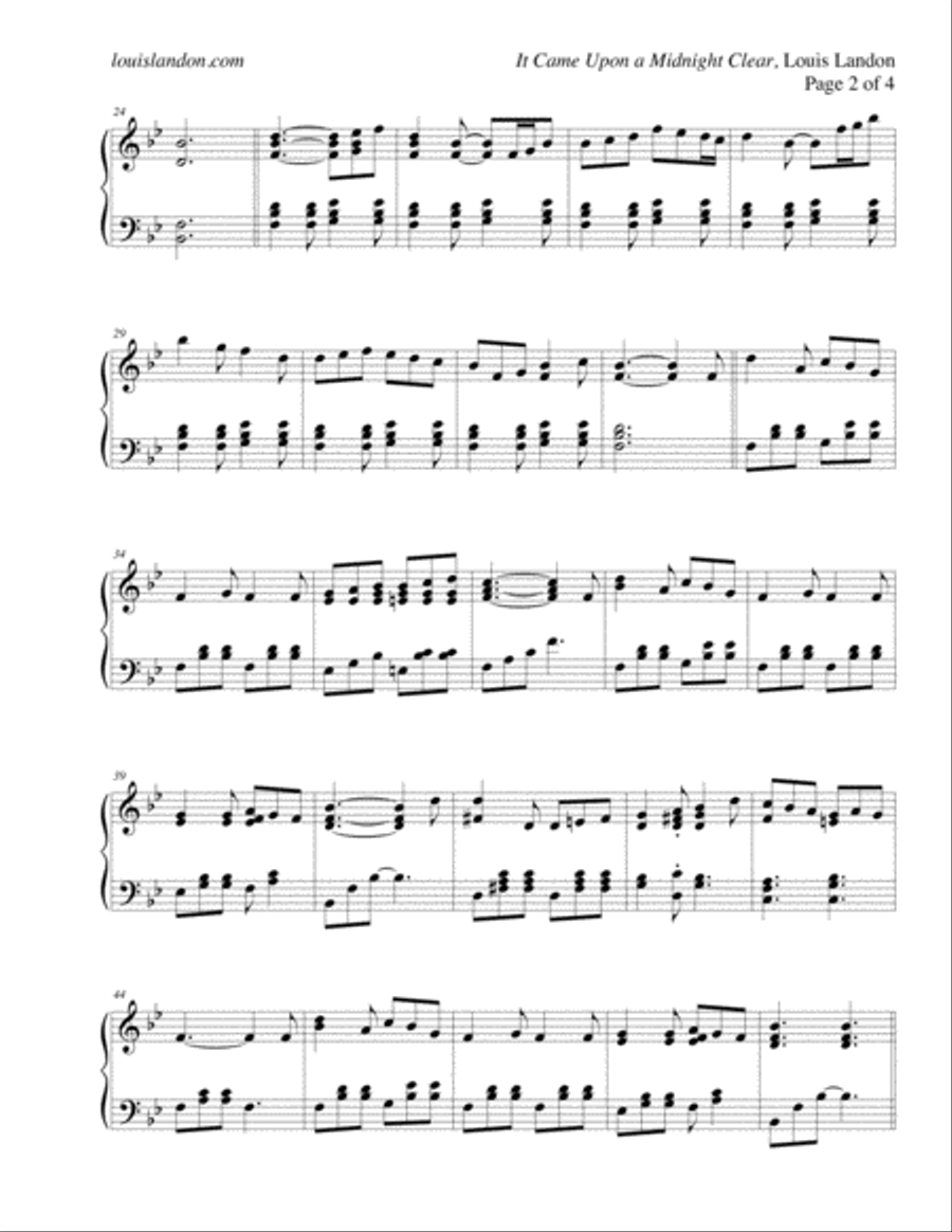 It Came Upon a Midnight Clear - Traditional Christmas - Louis Landon - Solo Piano Piano Solo scores gallery preview page 3