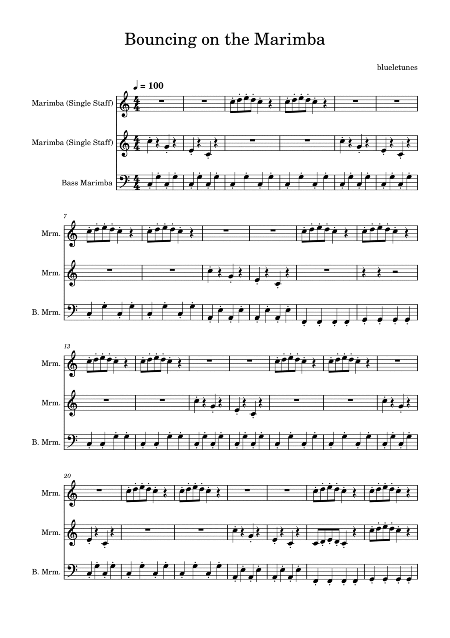 Bouncing on the Marimba - Sheet Music Concert Band scores gallery preview page 1
