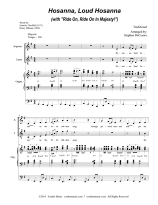 Hosanna, Loud Hosanna (with "Ride On, Ride On In Majesty!") (2-part choir (Soprano & Tenor) - Organ