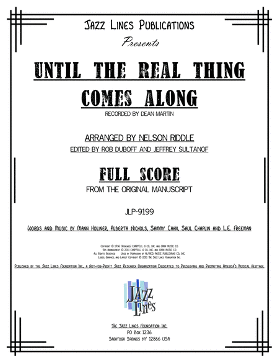 Until The Real Thing Comes Along Orchestra scores gallery preview page 1