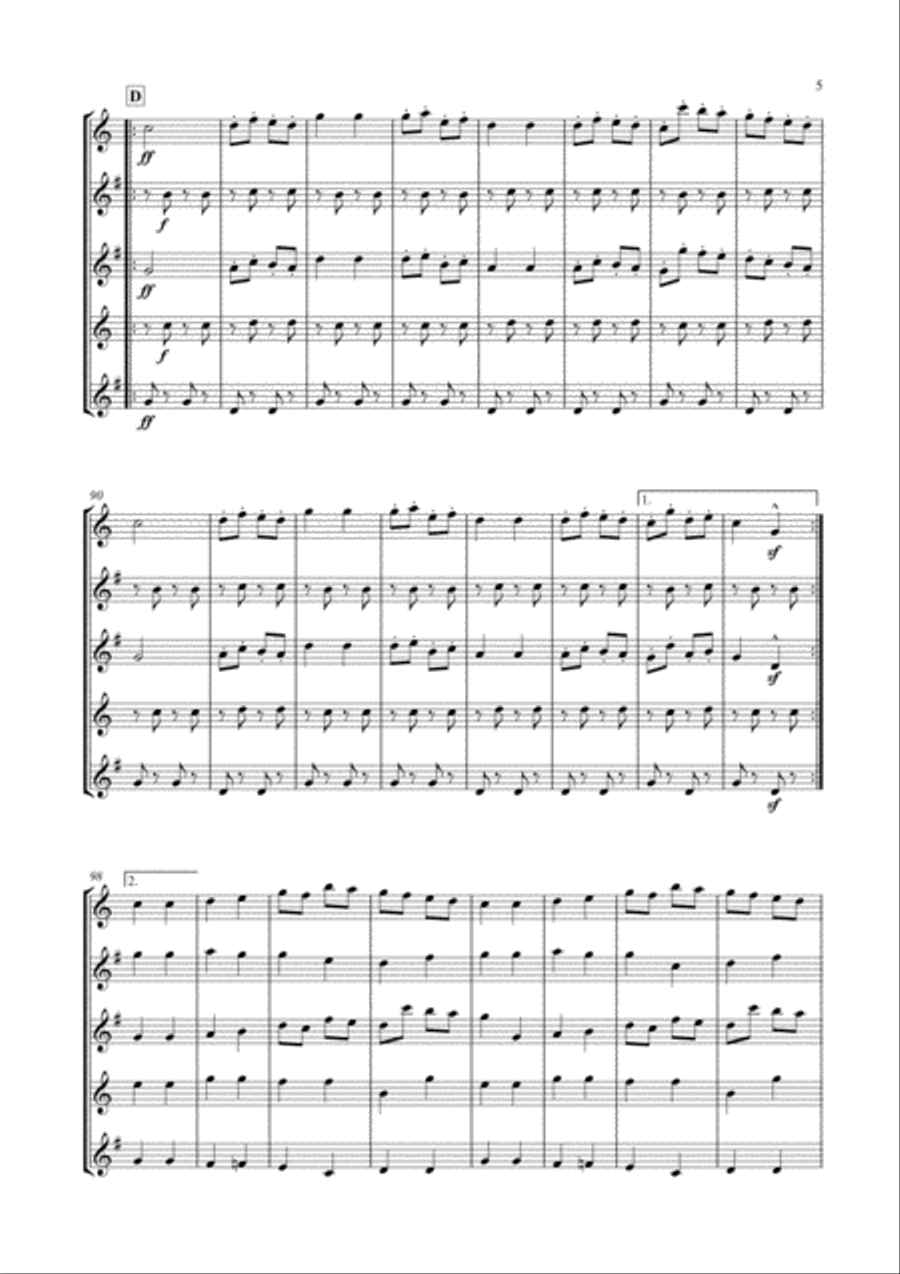 Galop Infernal (Can Can) for Saxophone Quintet Saxophone Quintet scores gallery preview page 6