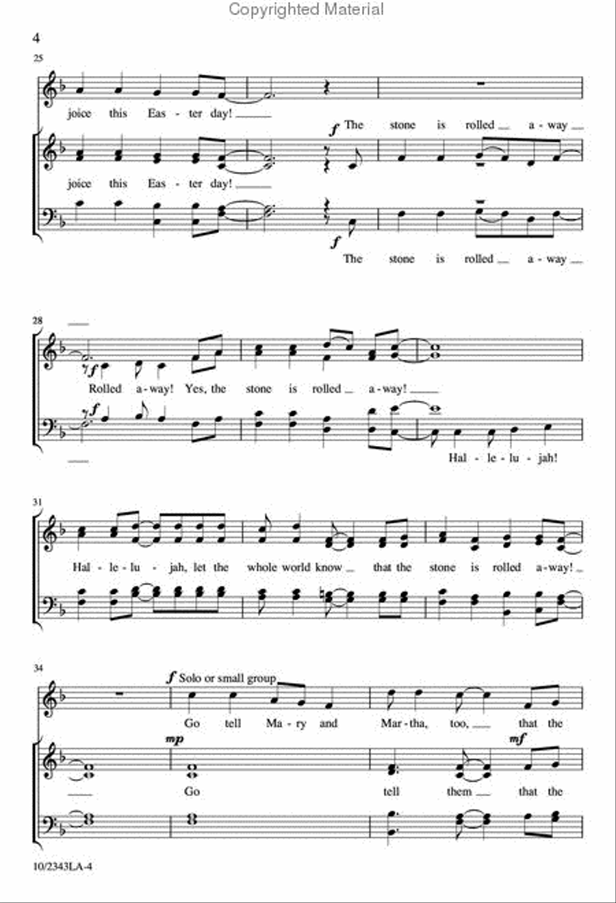 The Stone is Rolled Away 4-Part scores gallery preview page 4