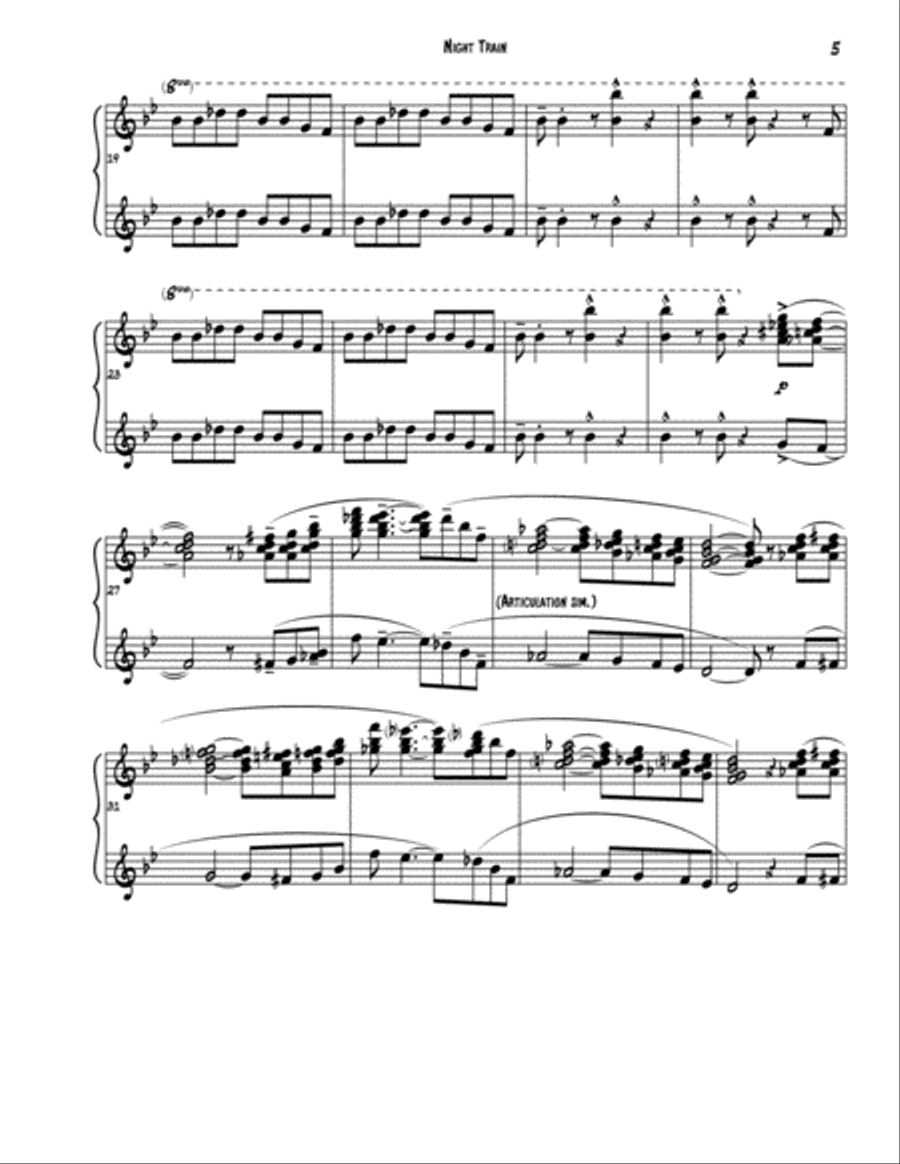 Night Train Piano scores gallery preview page 5