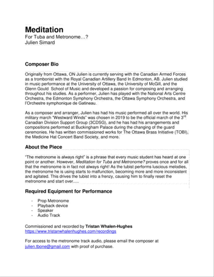 Meditation for Tuba and Metronome...? Tuba scores gallery preview page 2