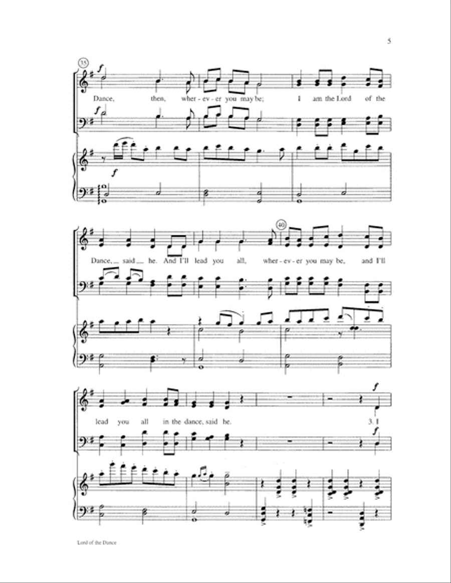 Lord of the Dance Lord of the Dance 4-Part scores gallery preview page 5