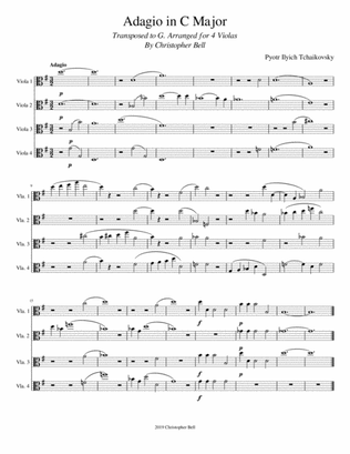 Tchaikovsky - Adagio in C Major - Viola Quartet