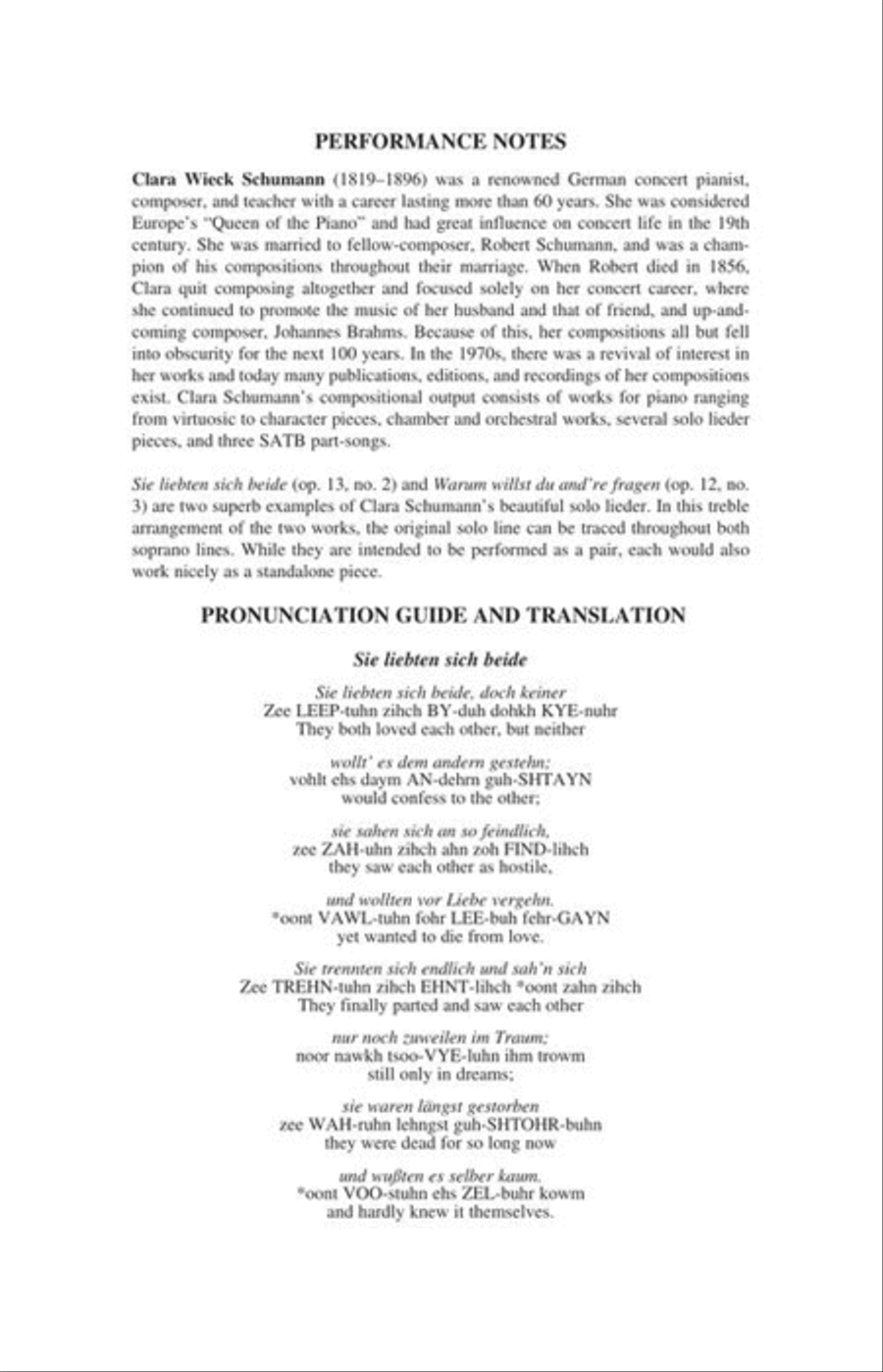 Two Clara Schumann Lieder SSA scores gallery preview page 3