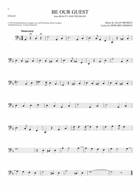 101 Disney Songs by Various Cello - Sheet Music