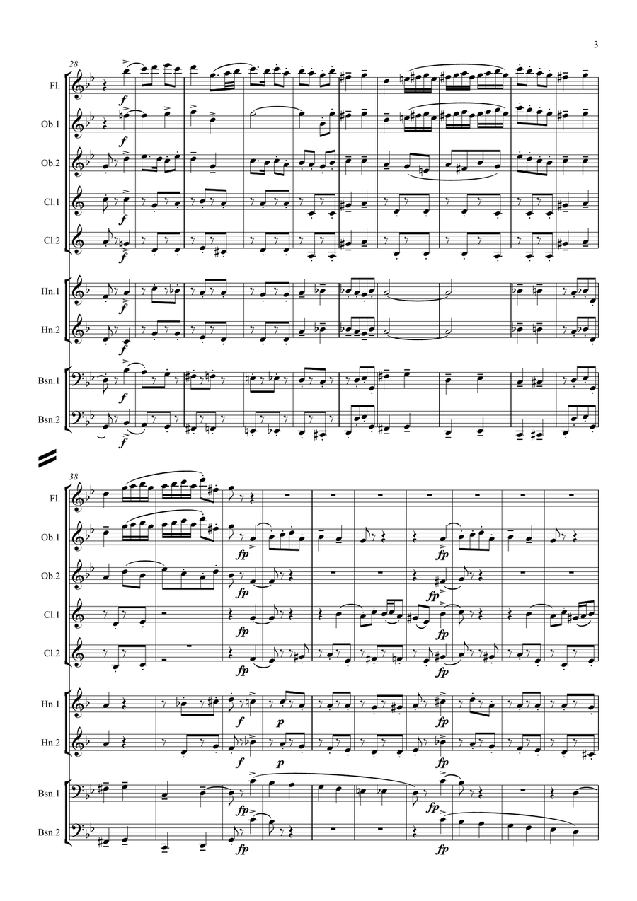Gouvy: Petite Suite Gauloise Op.90 Mvt.IV Tambourin - nonet Woodwind Quintet scores gallery preview page 3