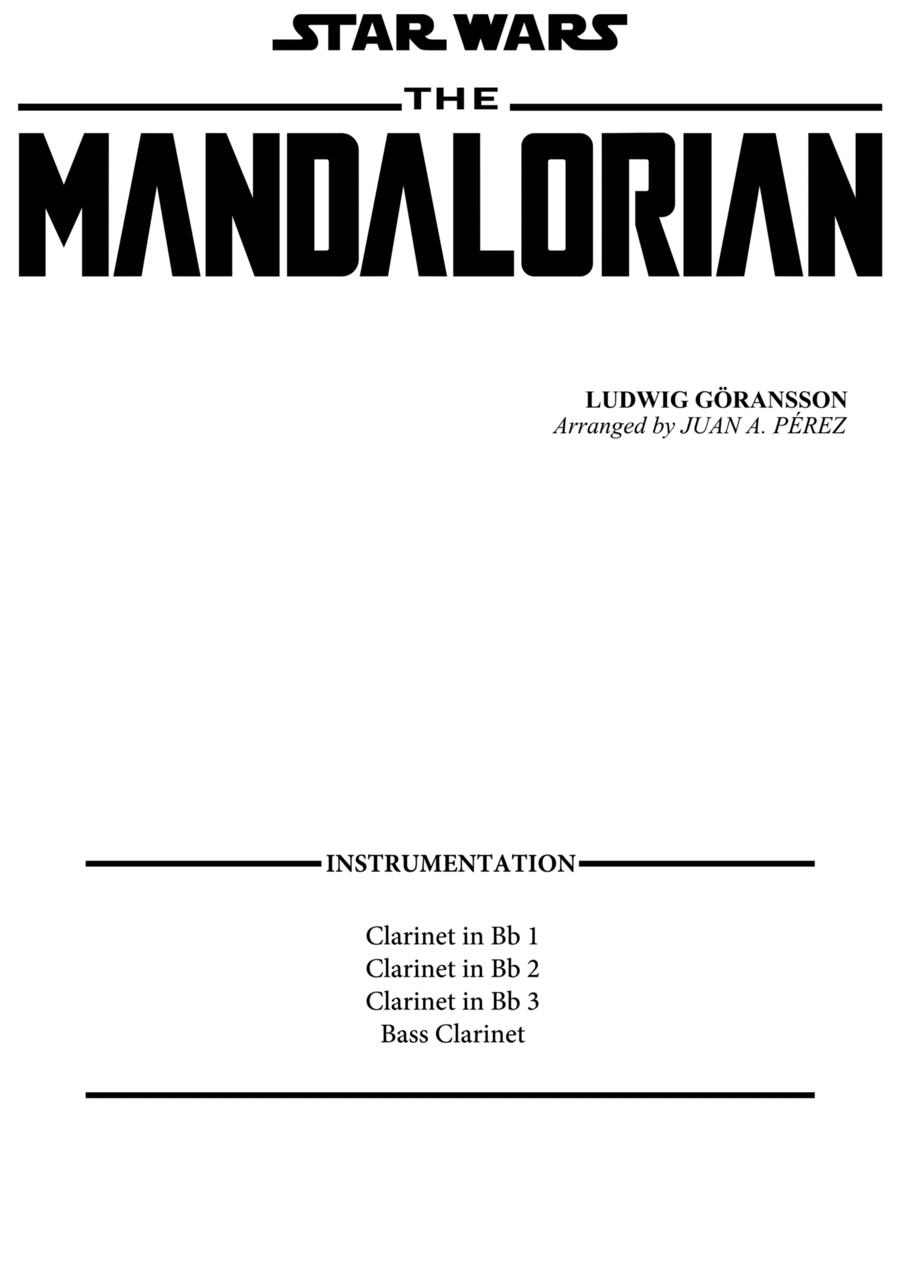The Mandalorian Clarinet Quartet scores gallery preview page 1