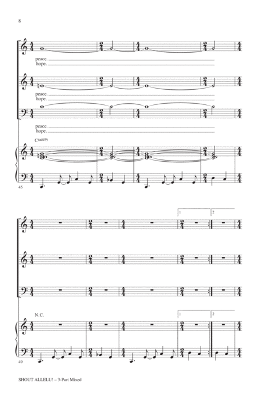 Shout Allelu! 3-Part scores gallery preview page 6