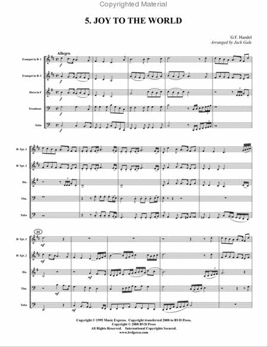 Twelve Christmas Carols Brass Quintet scores gallery preview page 6