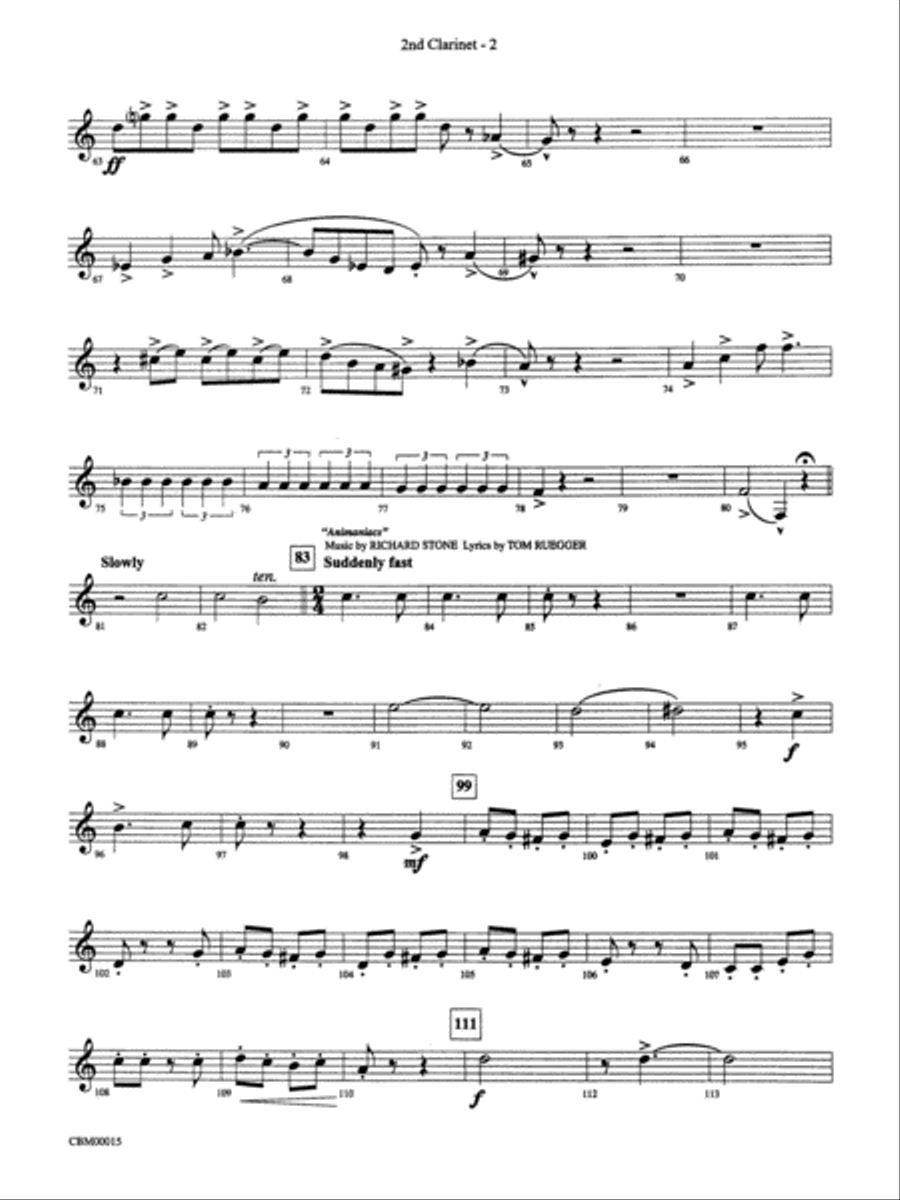 Cartoon Carnival (Medley): 2nd B-flat Clarinet Concert Band scores gallery preview page 2