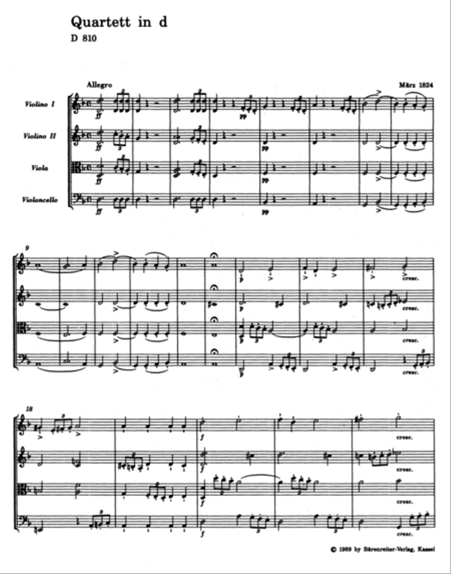 String Quartet in D minor D 810 