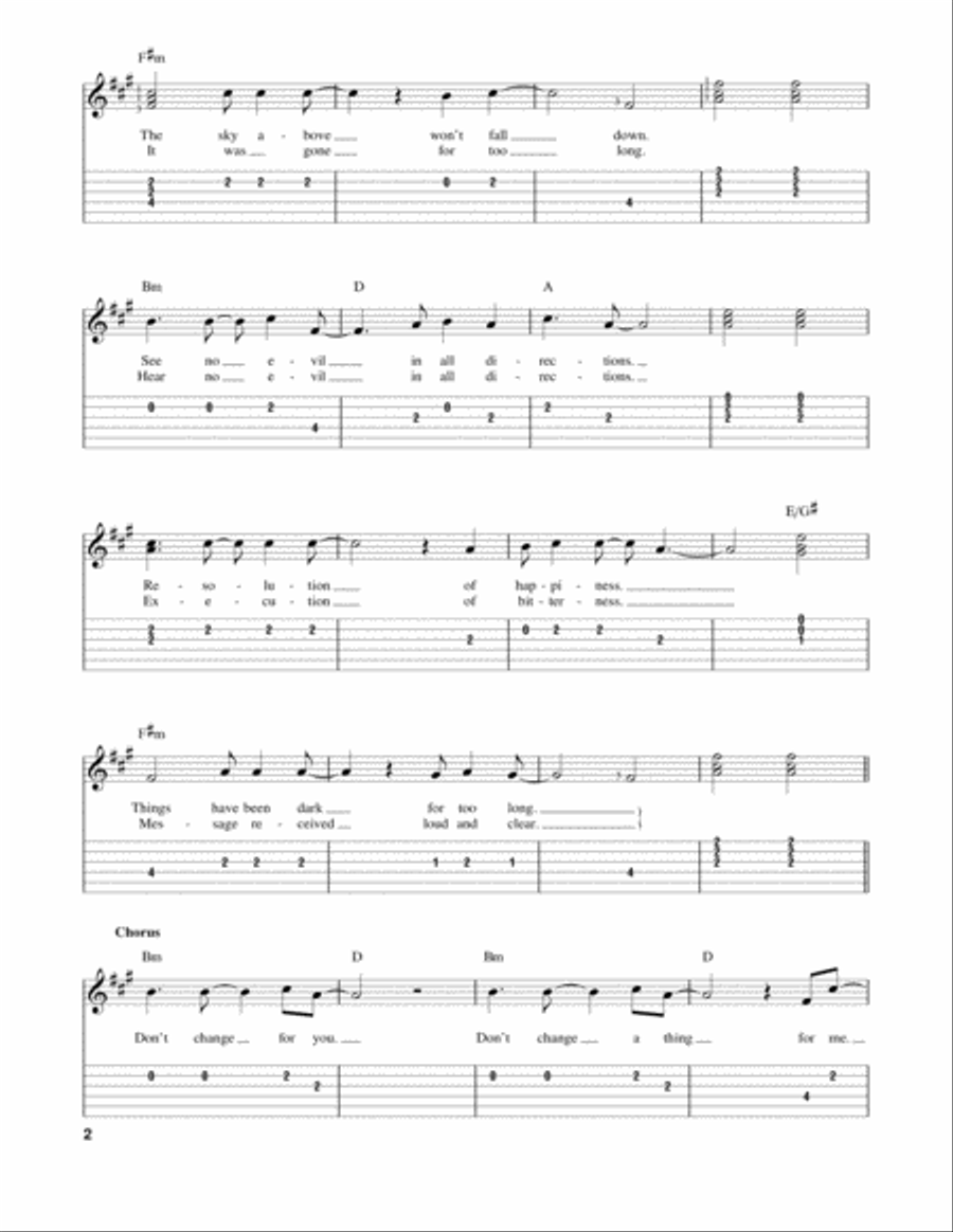 Don't Change Acoustic Guitar scores gallery preview page 2