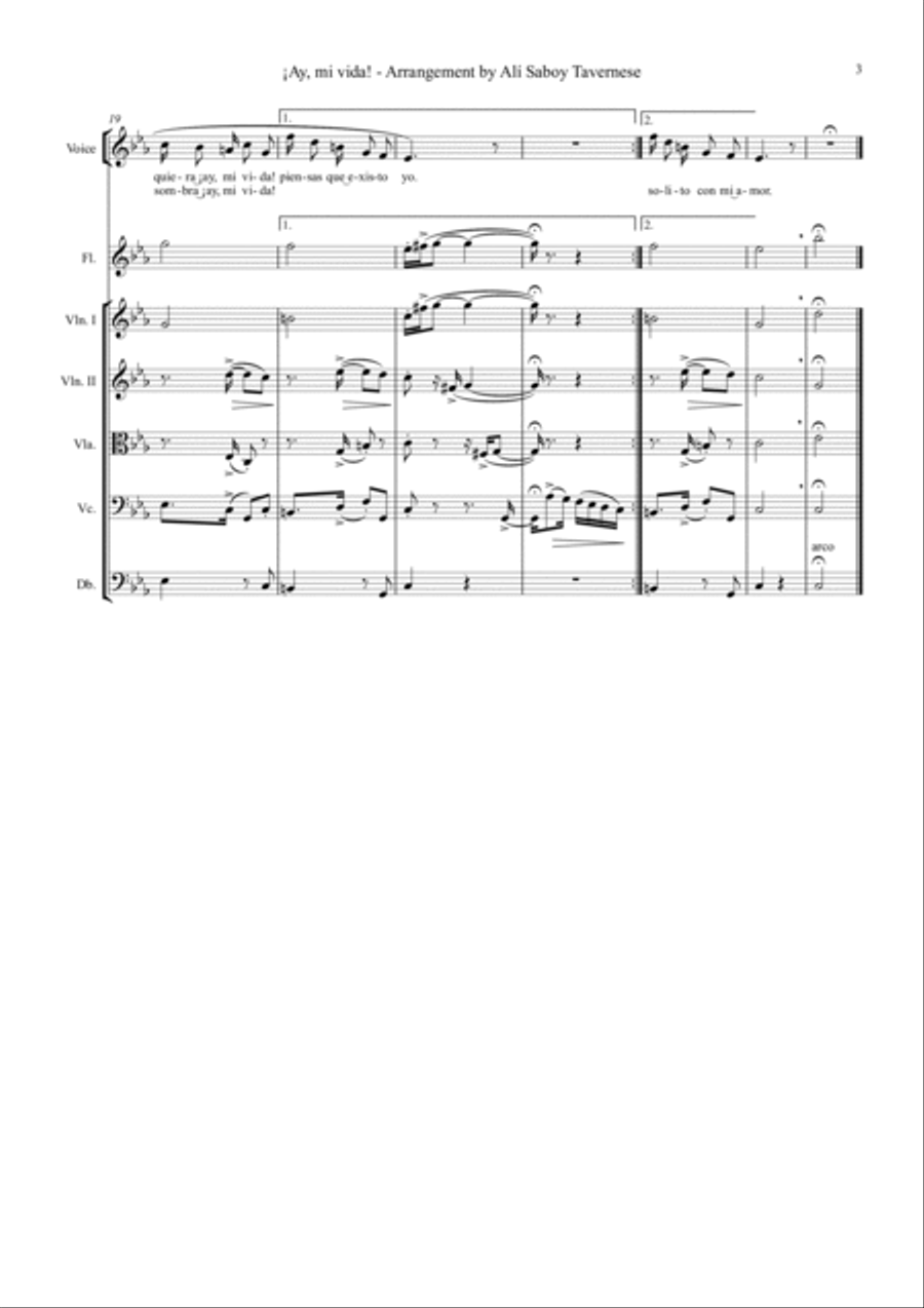 ¡Ay, mi vida! Small Ensemble scores gallery preview page 6