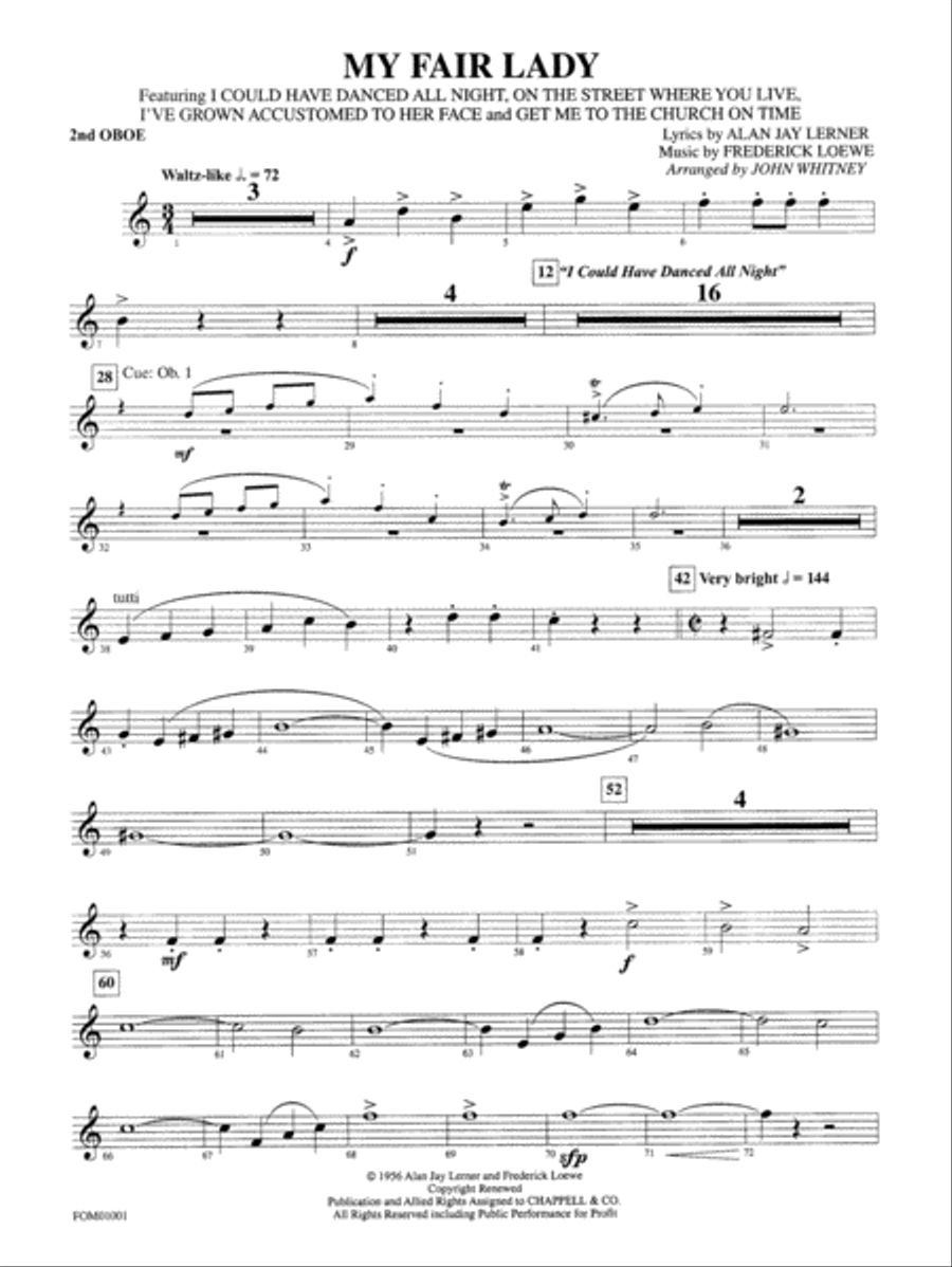 My Fair Lady (Medley): 2nd Oboe Full Orchestra scores gallery preview page 1