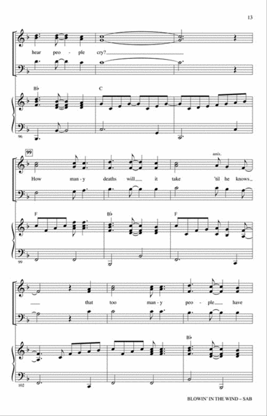 Blowin' in the Wind 3-Part scores gallery preview page 3