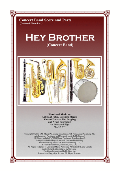 Hey Brother by Avicii Concert Band - Digital Sheet Music