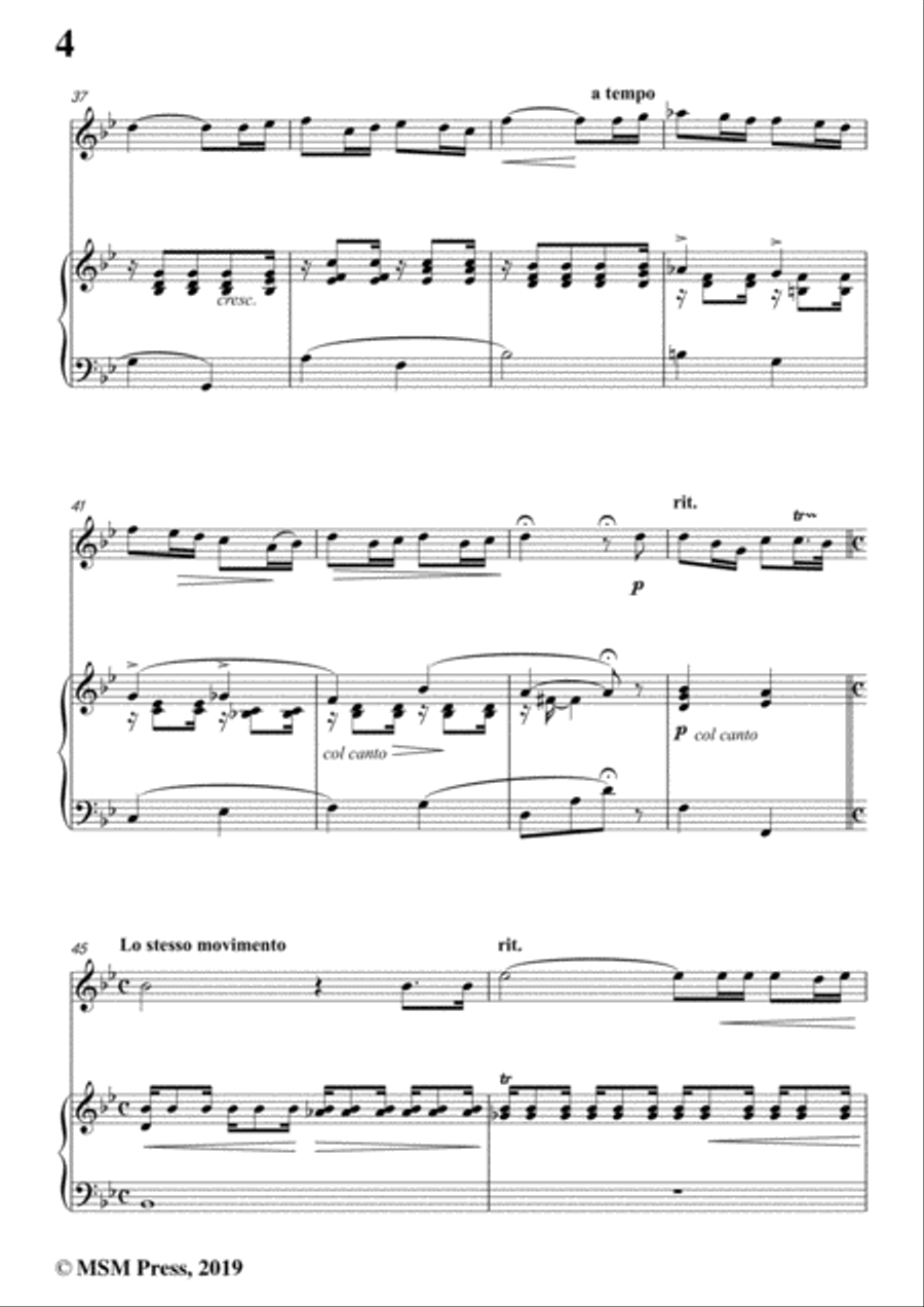 Tosti-Io voglio amarti!, for Flute and Piano Flute Solo scores gallery preview page 6