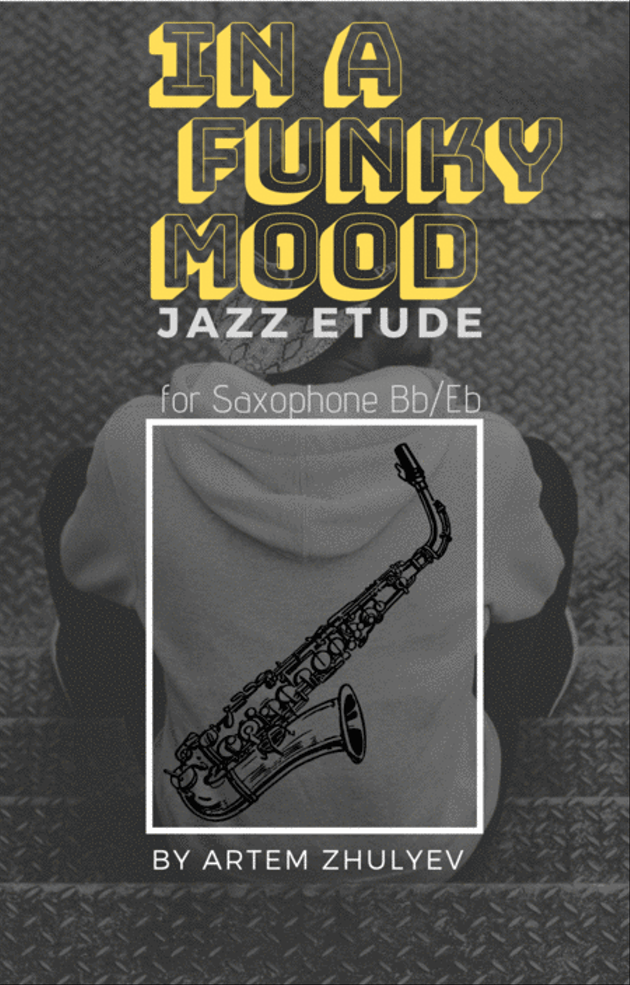 In a Funky Mood (jazz etude for saxophone Bb/Eb) by Artem Zhulyev Woodwind Quartet scores gallery preview page 1