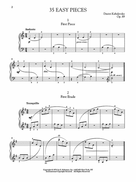Kabalevsky – 35 Easy Pieces, Op. 89 for Piano