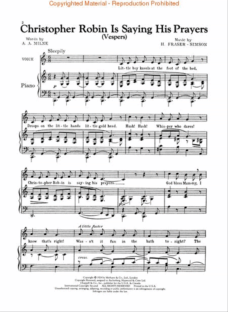 Christopher Robin is Saying His Prayers Voice scores gallery preview page 2