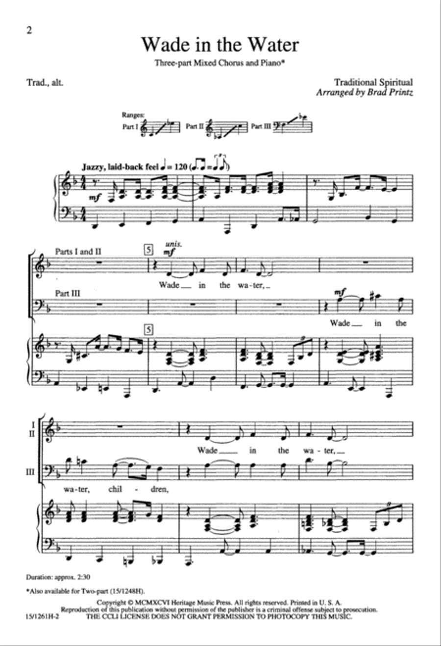 Wade in the Water 3-Part scores gallery preview page 3