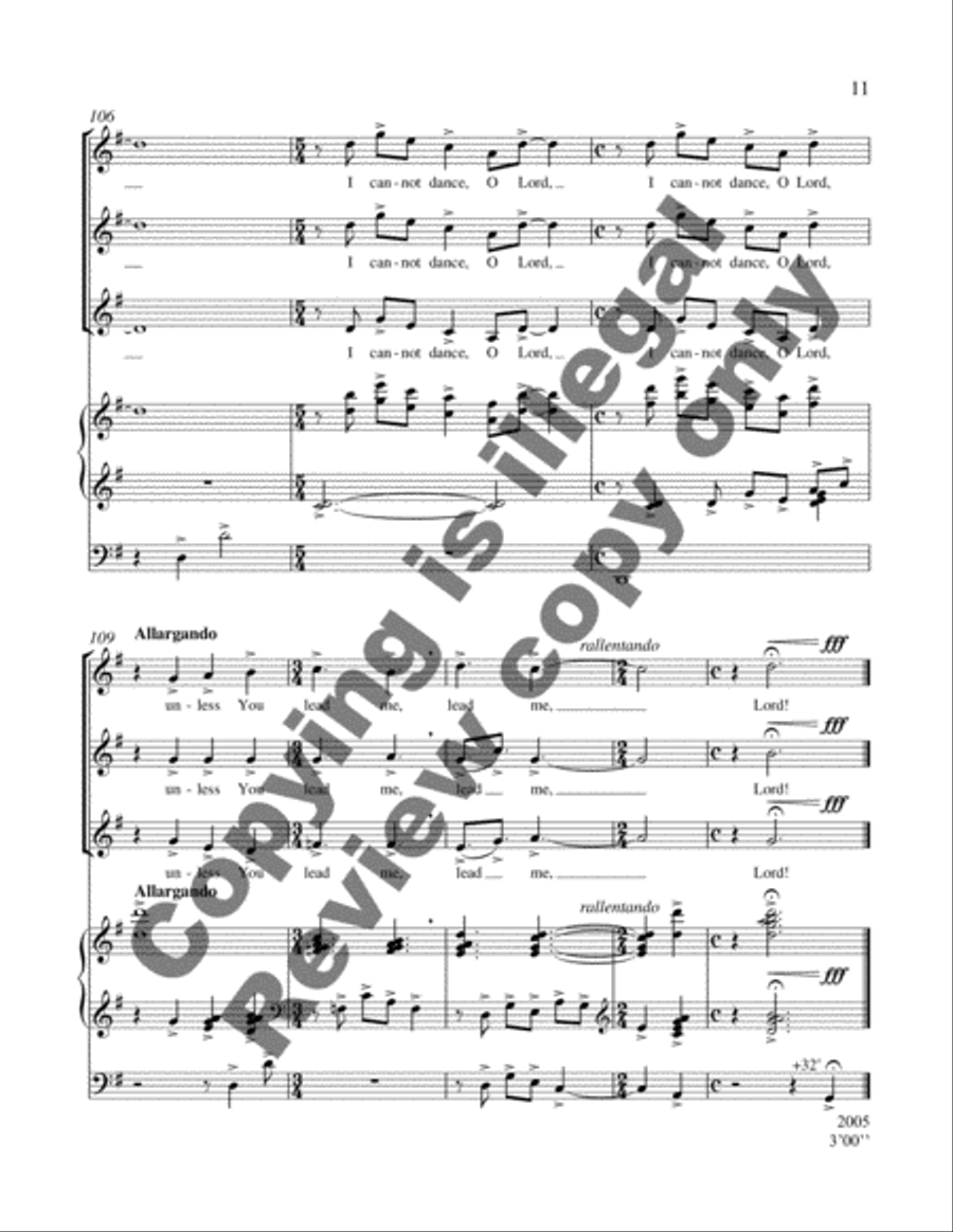 I Cannot Dance, O Lord 2-Part scores gallery preview page 7