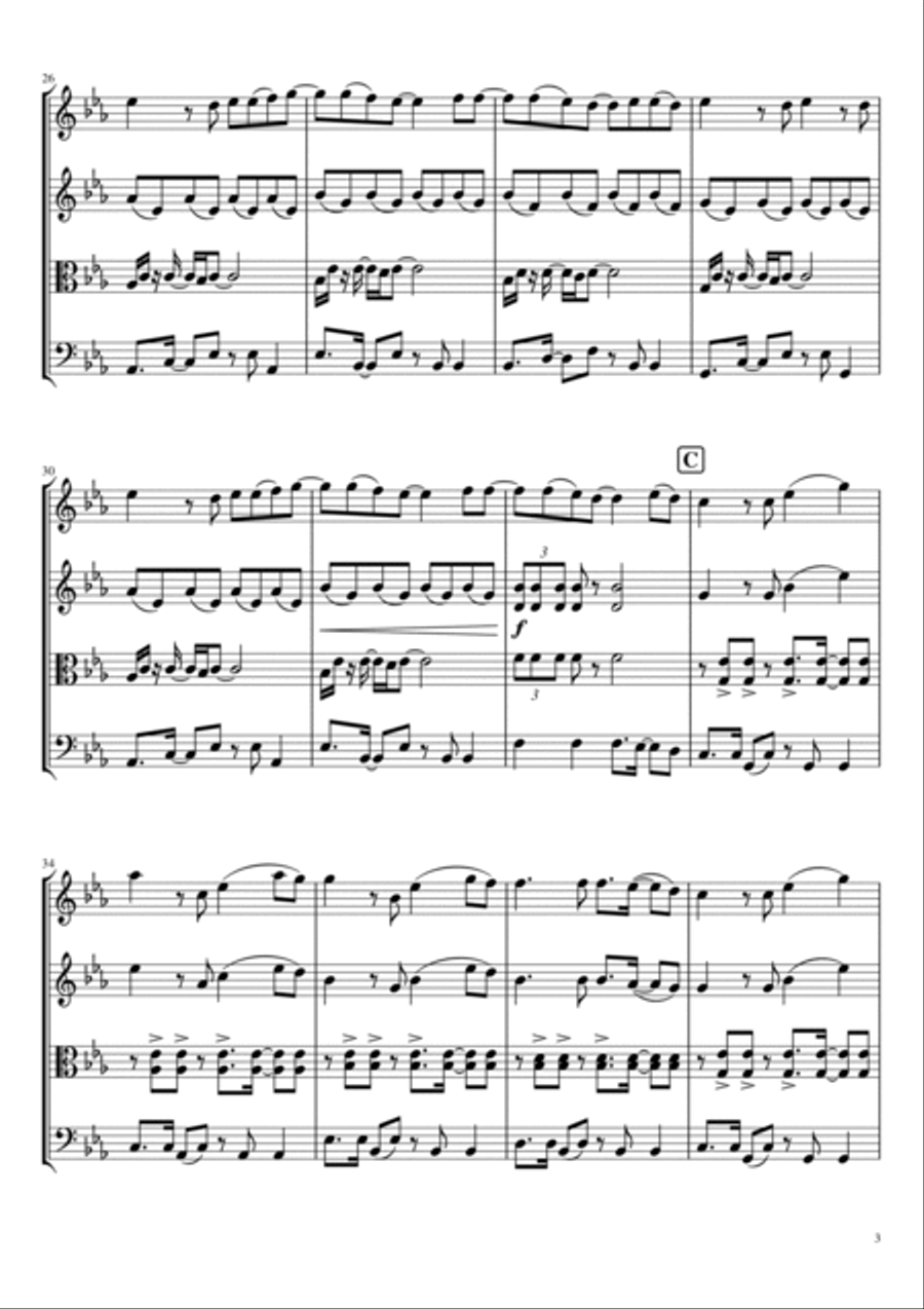Vivir Mi Vida String Quartet scores gallery preview page 3