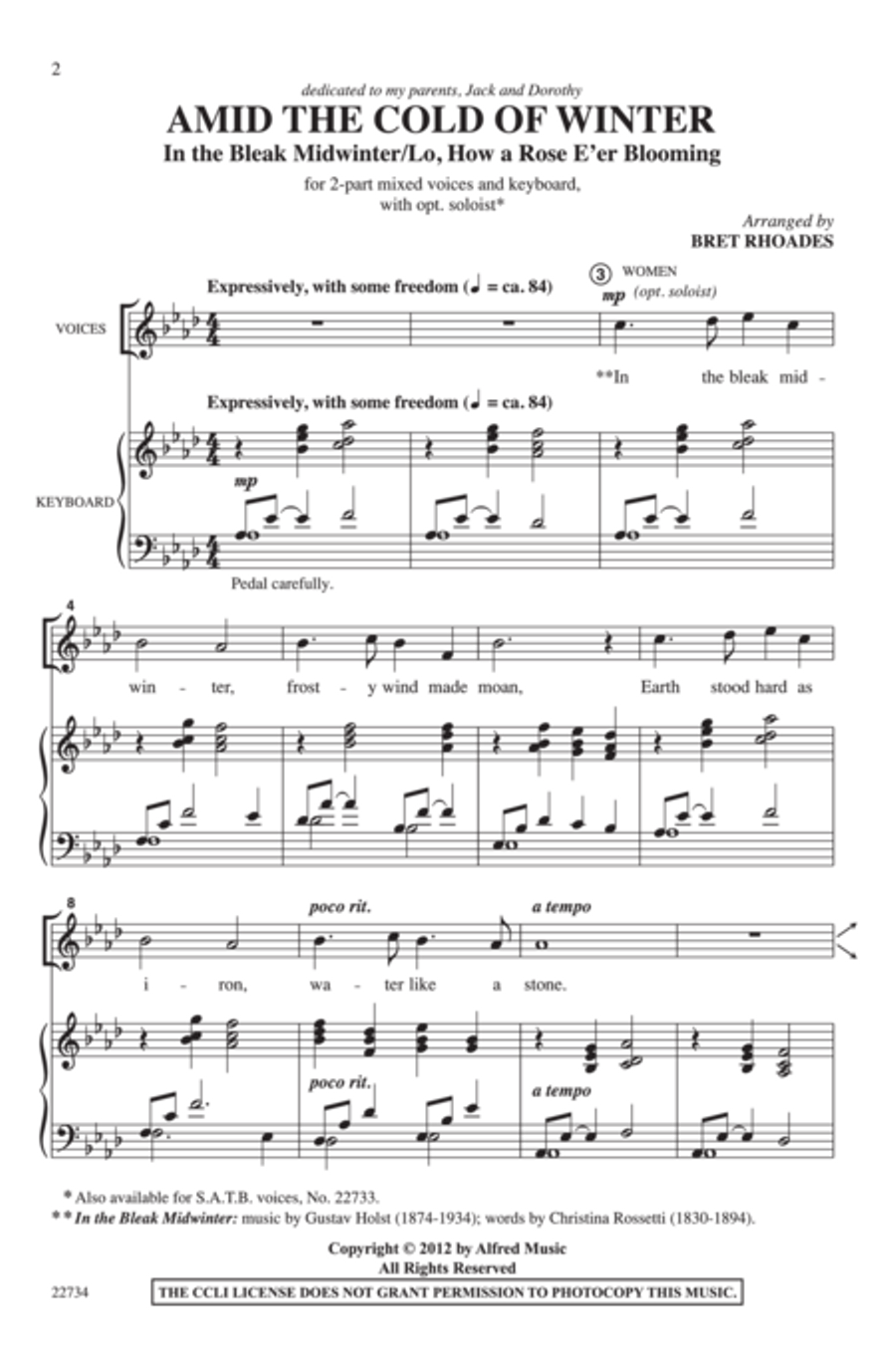 Amid the Cold of Winter 2-Part scores gallery preview page 2
