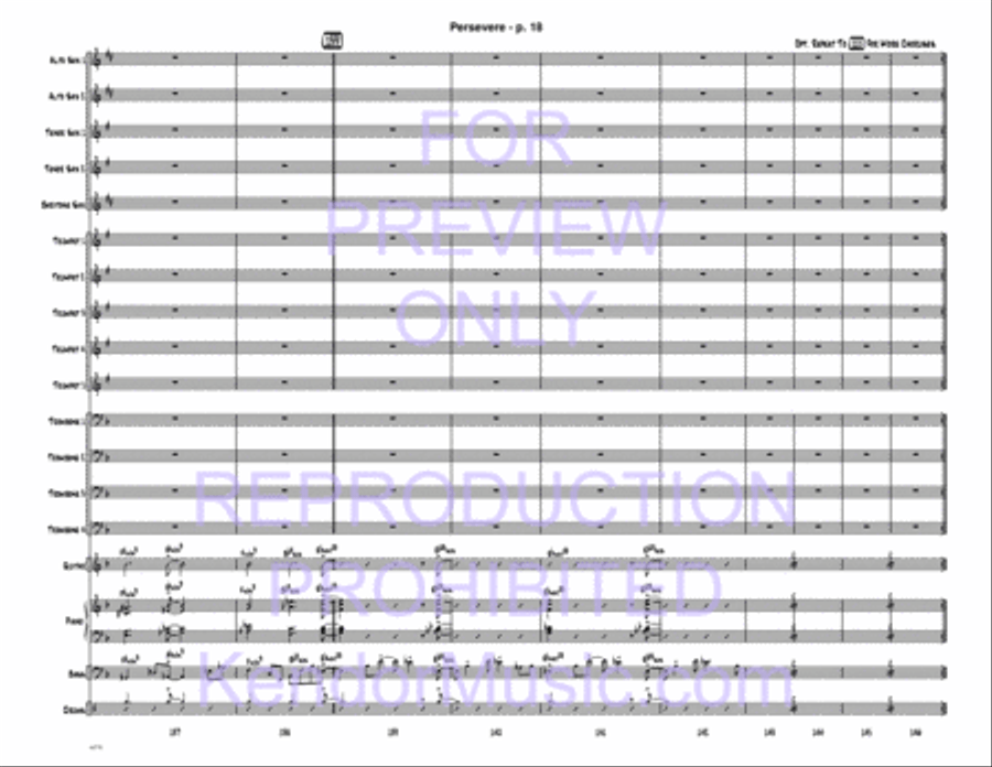 Persevere (Full Score) Jazz Ensemble scores gallery preview page 19