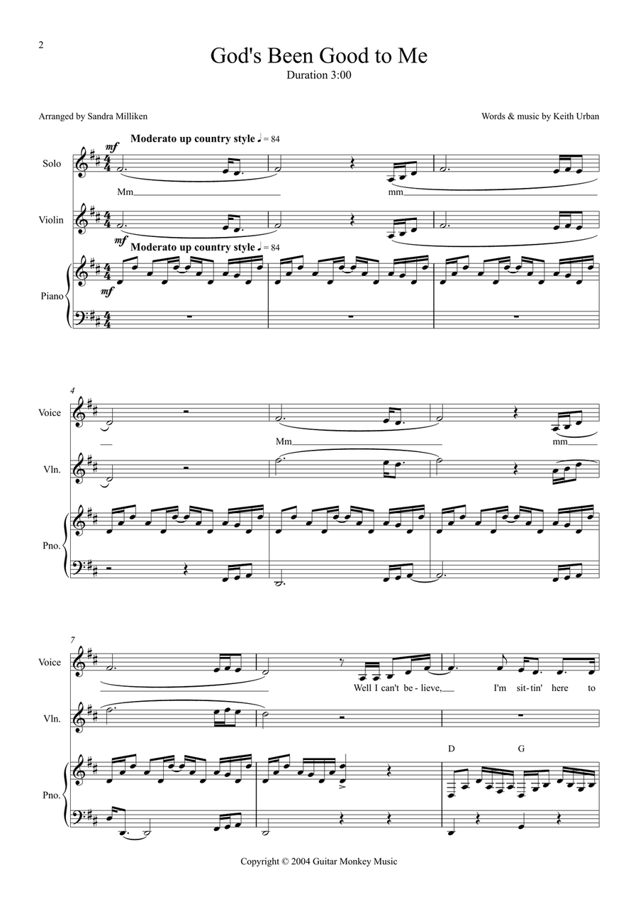 God's Been Good To Me Piano, Vocal scores gallery preview page 2