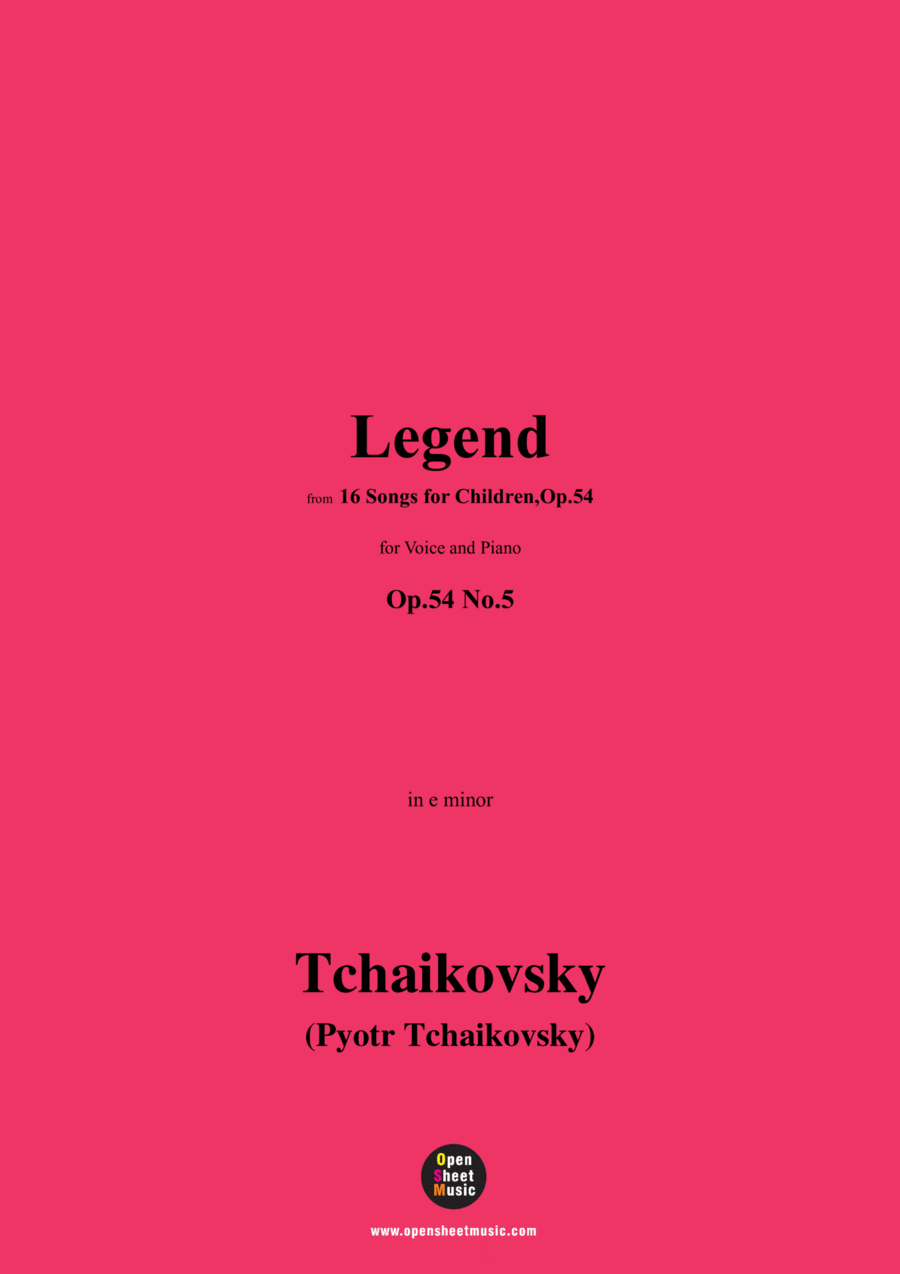 Tchaikovsky-Legend,in e minor,Op.54 No.5 Voice scores gallery preview page 1