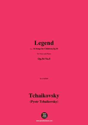 Book cover for Tchaikovsky-Legend,in e minor,Op.54 No.5