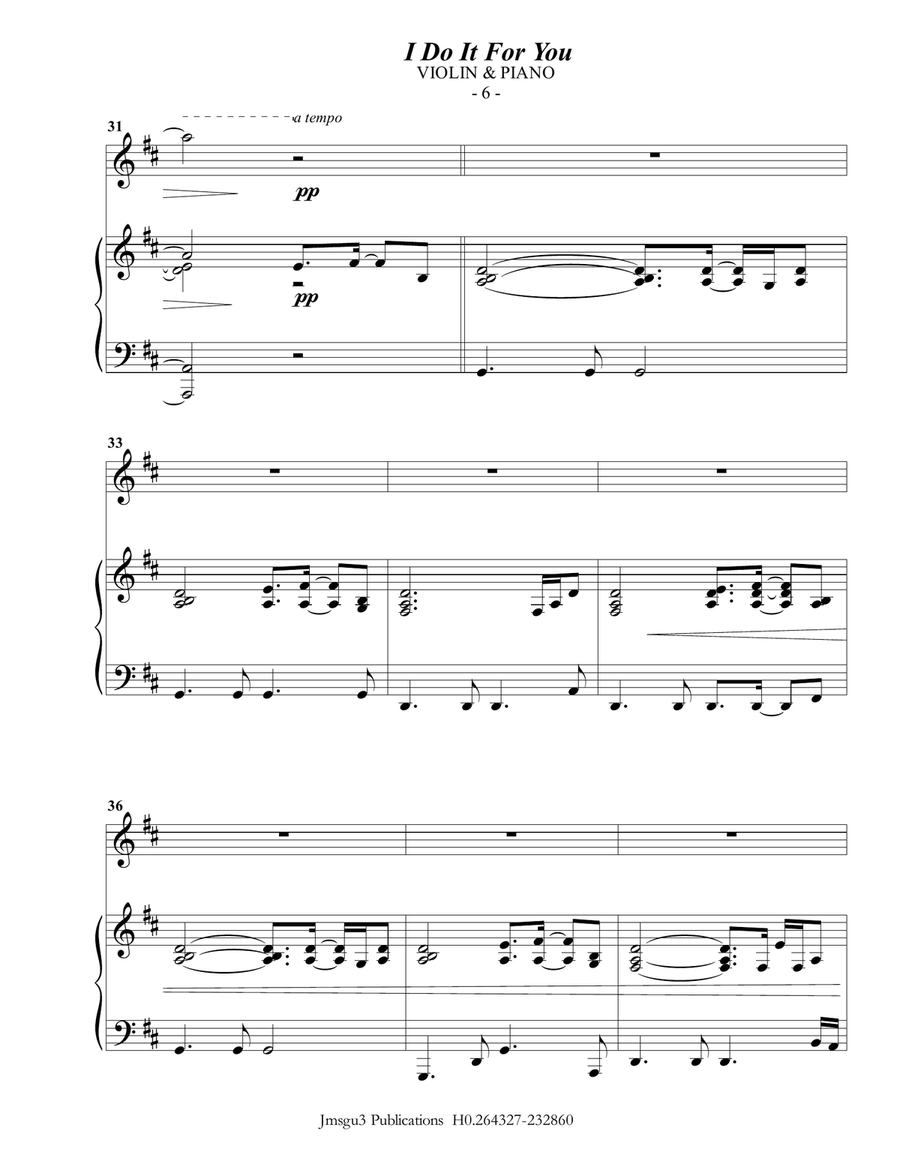 (Everything I Do) I Do It For You Violin Solo scores gallery preview page 6