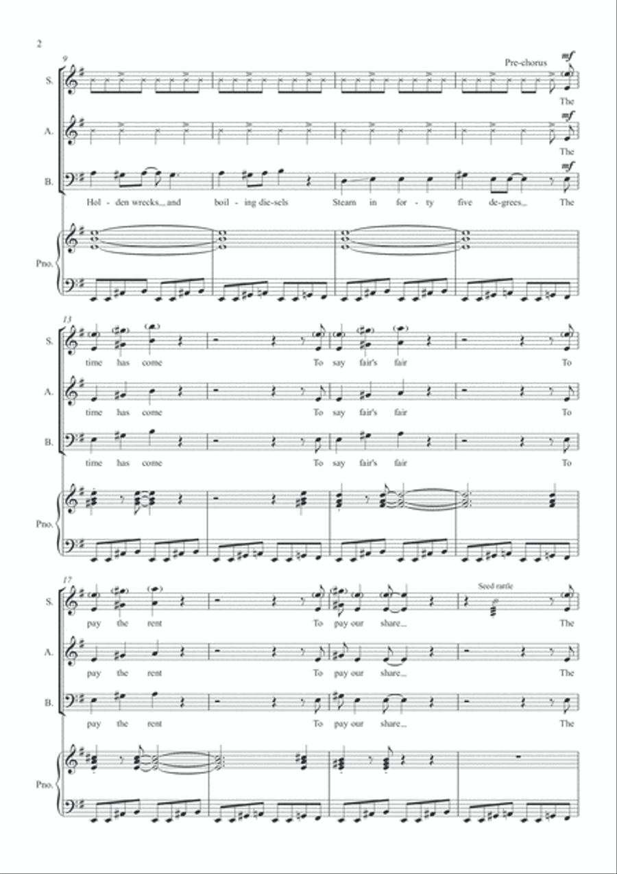 Beds Are Burning 3-Part scores gallery preview page 3