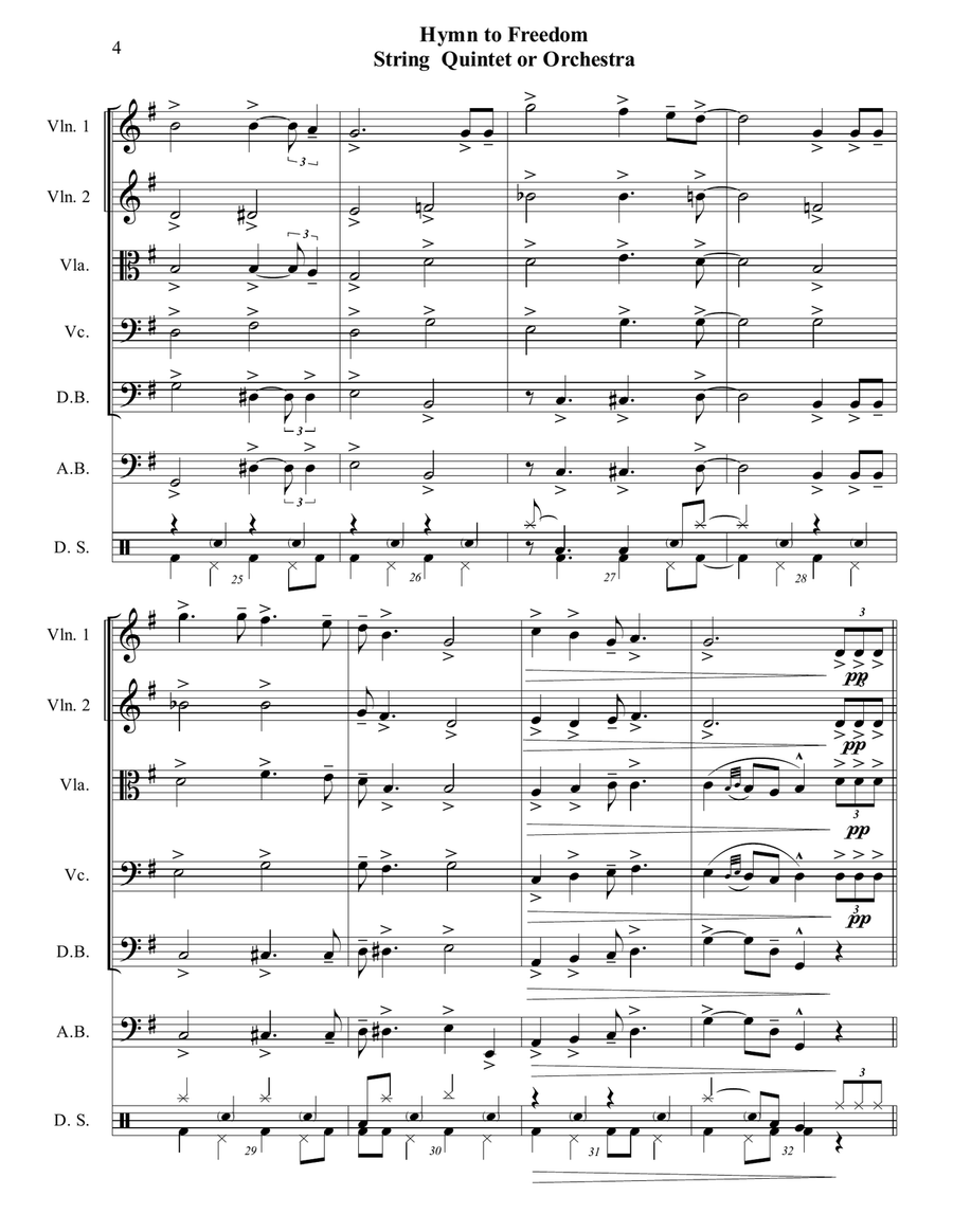 Hymn To Freedom Hymn To Freedom String Orchestra scores gallery preview page 4