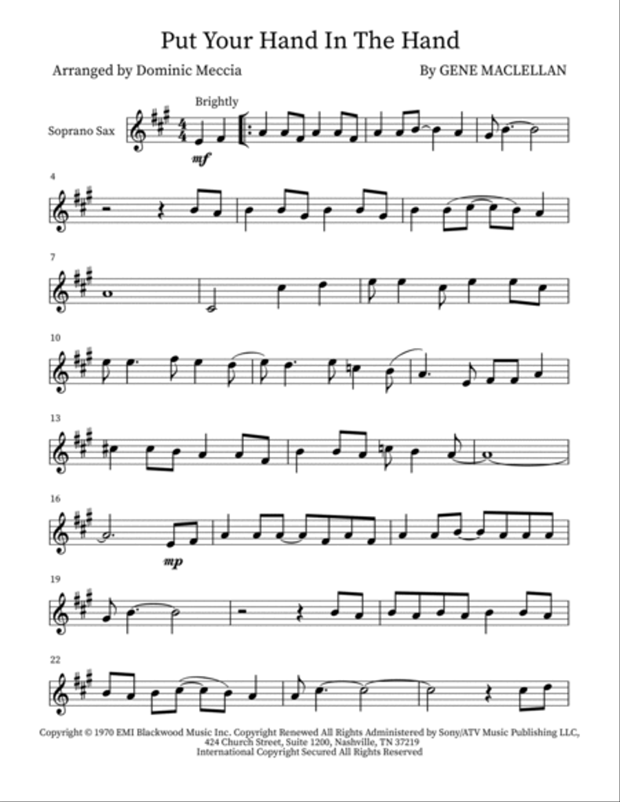 Put Your Hand In The Hand Small Ensemble scores gallery preview page 6