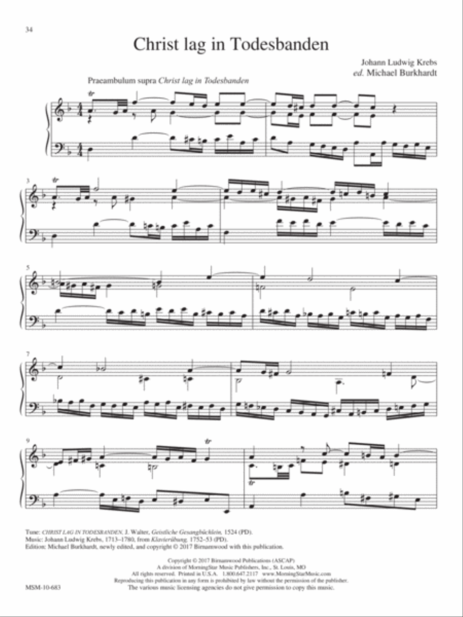 Christ lag in Todesbanden Organ scores gallery preview page 1