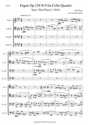 Fugue Op.129 N.9 for Cello Quartet