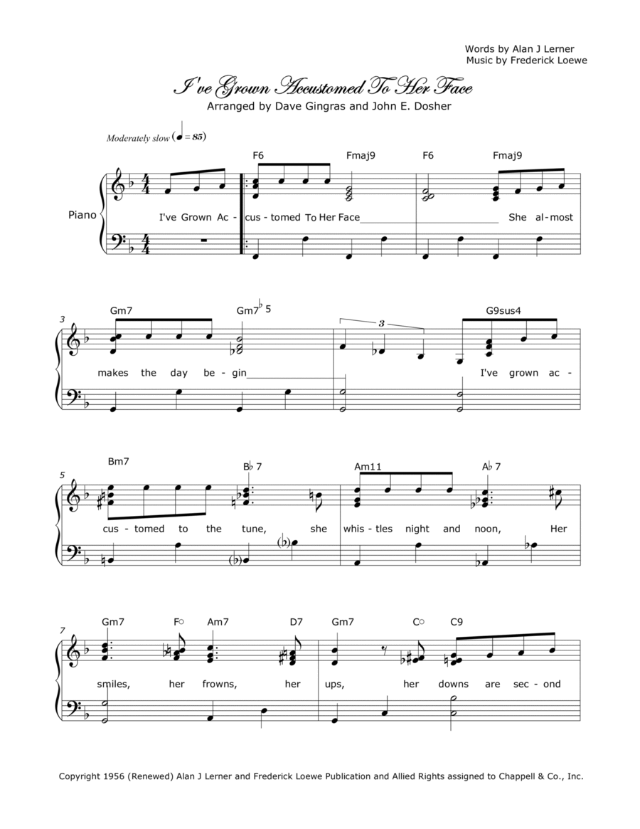 I've Grown Accustomed To Her Face Voice scores gallery preview page 1
