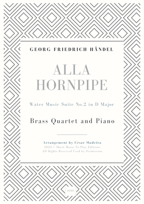 Alla Hornpipe by Handel - Brass Quartet and Piano (Full Score and Parts)