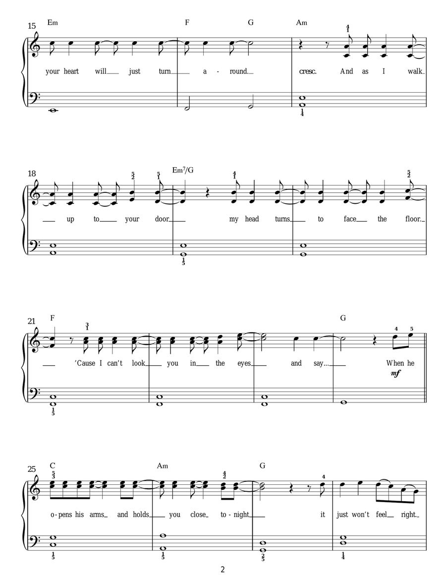 More Than This More Than This Easy Piano scores gallery preview page 2