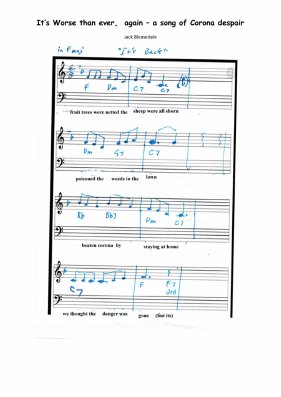 corona despair - worse than ever again Piano, Vocal, Guitar scores gallery preview page 1
