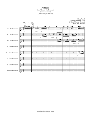 Allegro (from "Sonata for Trumpet") (Bb) (Saxophone Octet - 3 Alto, 4 Tenor, 1 Bari) (Tenor lead)