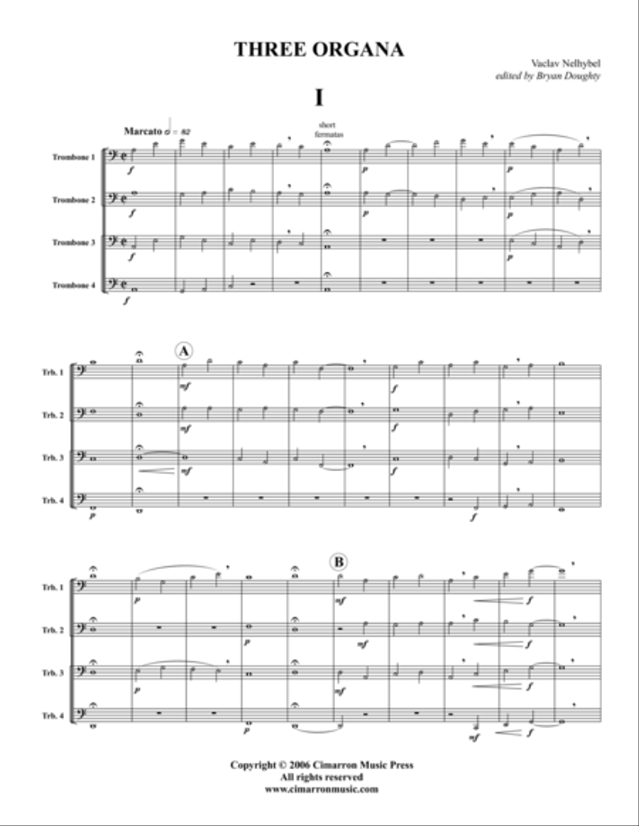 Three Organa Trombone Quartet scores gallery preview page 1